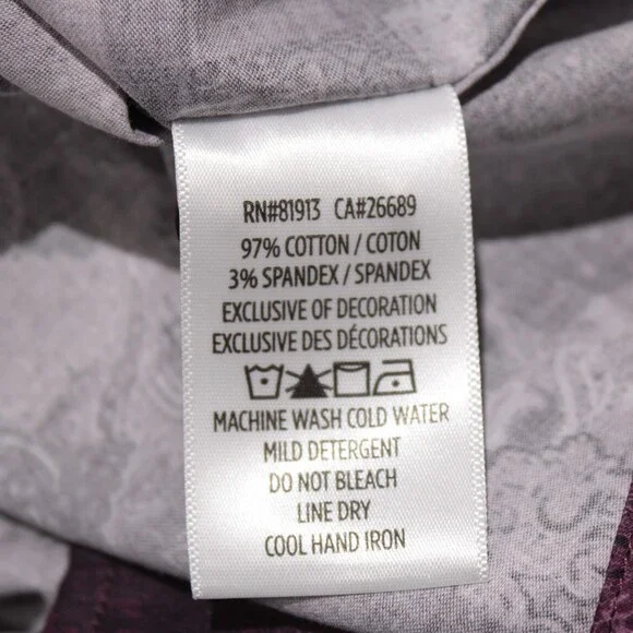Robert Graham NWT Tourneau Casual Button Down Shirt Size L Classic Fit in Purple